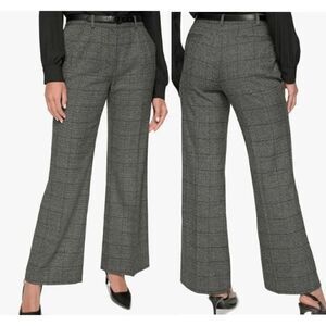 Calvin Klein Women's Petite Menswear Wide-Leg Pants Charcoal NWT 12